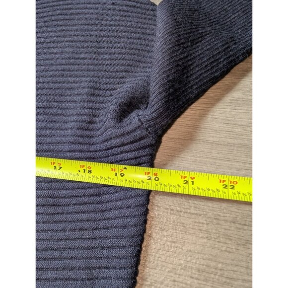 Tahari Womens Ribbed Merino Wool Tunic Sweater In Navy Blue Size S - Picture 7 of 7
